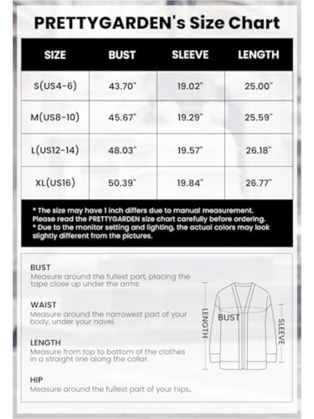 PRETTYGARDEN Women's Open Front Cardigan Long Sleeve Chunky Knit Sweater - Picture 5 of 6